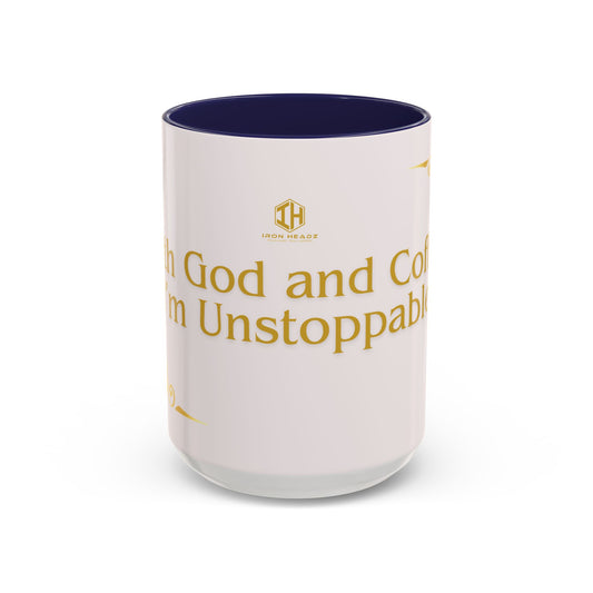 With God and Coffee I’m Unstoppable Mug – Christian Coffee Mug for Women & Men, Faith-Based Inspirational Gift, Religious Motivational Accent Cup 11oz/15oz