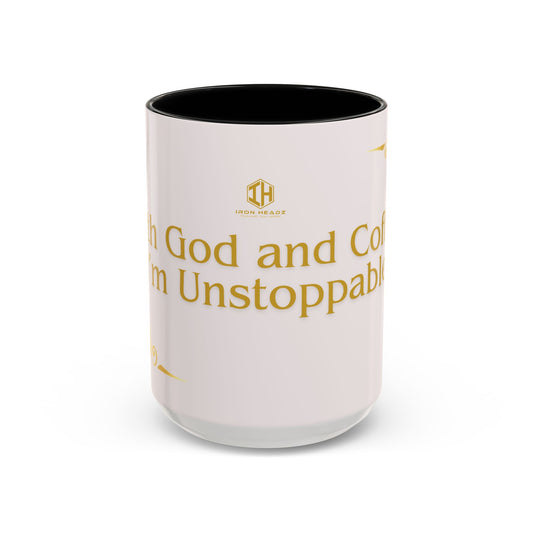 With God and Coffee I’m Unstoppable Mug – Christian Coffee Mug for Women & Men, Faith-Based Inspirational Gift, Religious Motivational Accent Cup 11oz/15oz