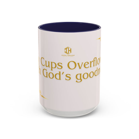 My Cup Overflows with God’s Goodness Mug – Christian Coffee Mug for Women & Men, Faith-Inspired Motivational Gift, Religious Accent Cup 11oz/15oz