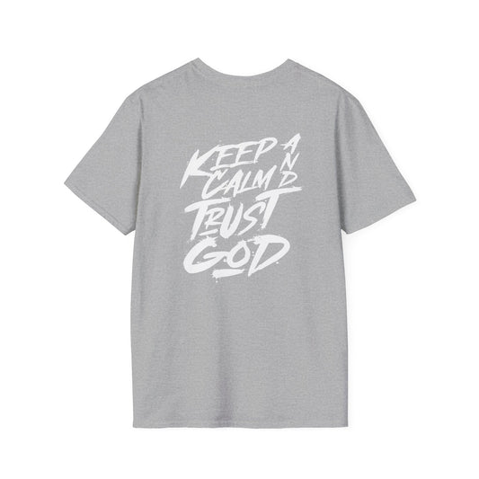 Keep Calm and Trust God T-Shirt – Unisex Heavy Cotton Graphic Tee, Christian Faith Shirt, Casual Streetwear & Summer Gift