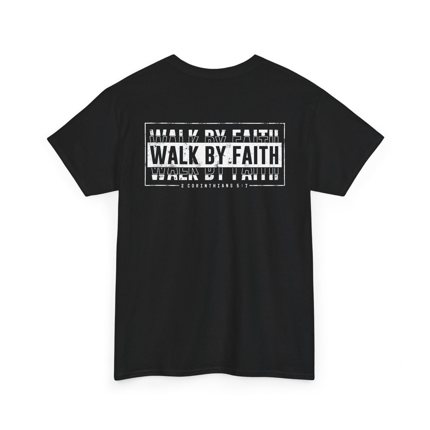 Walk by Faith T-Shirt – Unisex Heavy Cotton Christian Graphic Tee, Inspirational Faith-Based Shirt, Casual Streetwear & Summer Gift